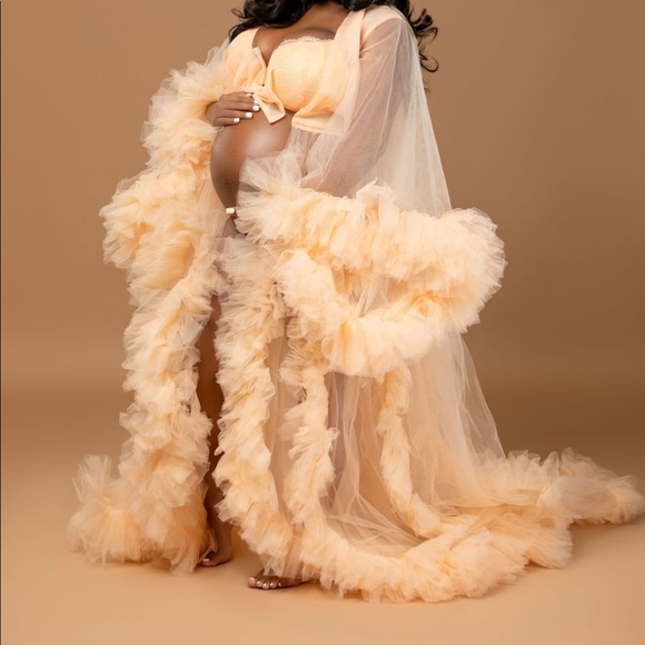 peach MATERNITY ROBE - Picture 2 of 4